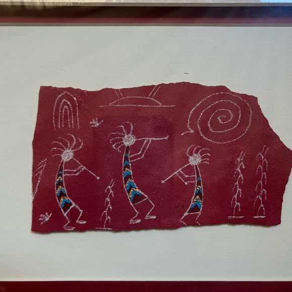 Set of 4 Vintage Larry Beck Hand Painted Petroglyphs on Stone - Picture 3 of 12